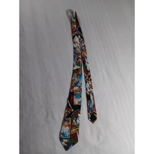 Vintage Nicole Miller Neck Tie Mens One Size Multi Color MLB Baseball Print 90s